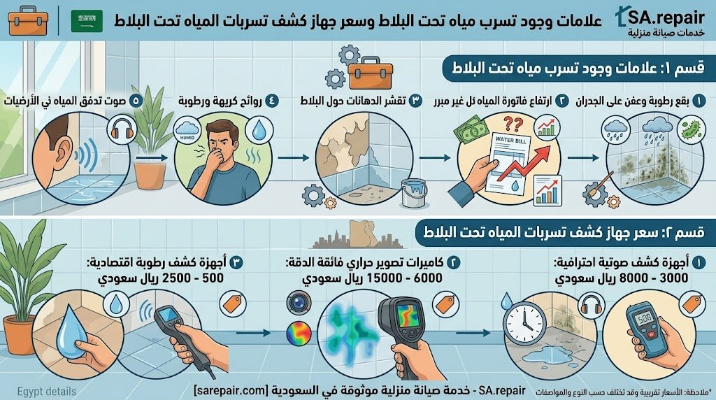 الدليل الشامل: ما هو سعر جهاز كشف تسربات المياه تحت البلاط وهل يستحق الشراء؟